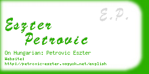 eszter petrovic business card